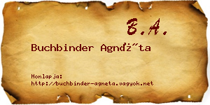 Buchbinder Agnéta névjegykártya